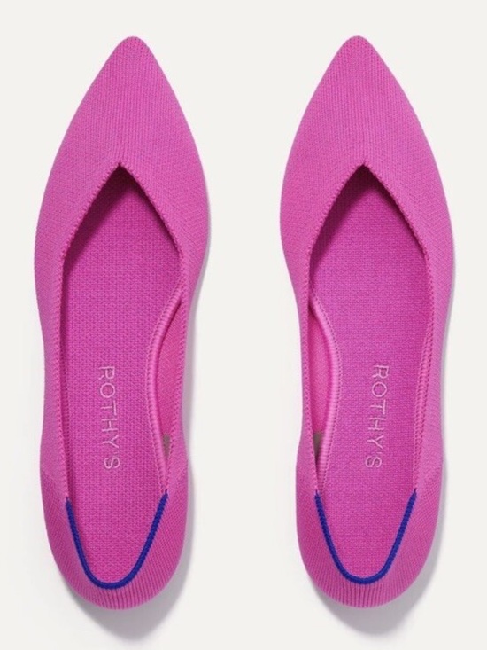Rothy's Shoes - Rothy's The Point Hot Pink Knit Pointy Toe Flat Ballet Slip-On Shoes Sz 8.5